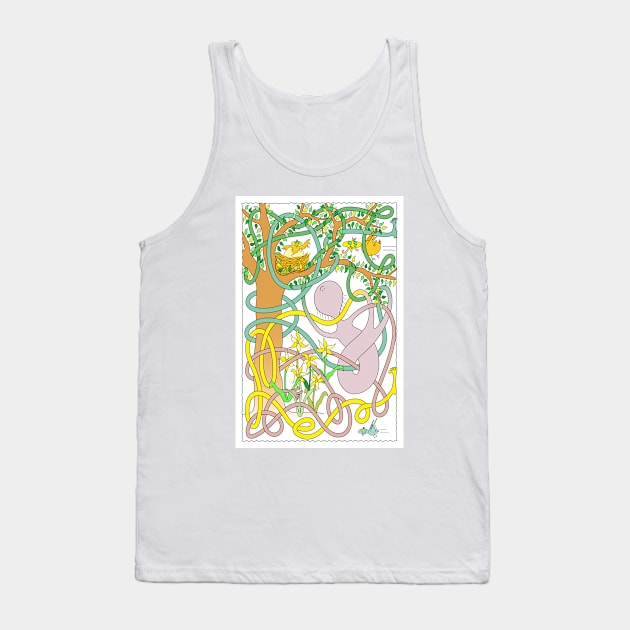 Mr Squiggly Bird Nest Tank Top by becky-titus